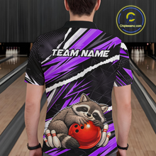 Load image into Gallery viewer, Custom Purple Raccoon Funny Bowling Jersey for Men Bowling Team Shirts Polo &amp; 1/4 Zip HNT247