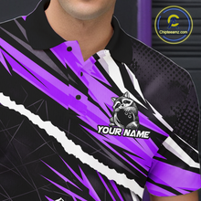 Load image into Gallery viewer, Custom Purple Raccoon Funny Bowling Jersey for Men Bowling Team Shirts Polo &amp; 1/4 Zip HNT247