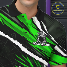 Load image into Gallery viewer, Custom Green Raccoon Funny Bowling Jersey for Men Bowling Team Shirts Polo &amp; 1/4 Zip HNT247