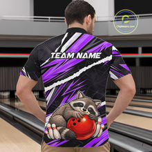 Load image into Gallery viewer, Custom Purple Raccoon Funny Bowling Jersey for Men Bowling Team Shirts Polo &amp; 1/4 Zip HNT247