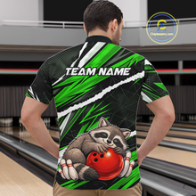 Load image into Gallery viewer, Custom Green Raccoon Funny Bowling Jersey for Men Bowling Team Shirts Polo &amp; 1/4 Zip HNT247