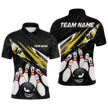 Load image into Gallery viewer, Custom Yellow Funny Bowling Jersey for Men Bowling Uniform Polo &amp; 1/4 Zip Bowling Team Shirts HNT128