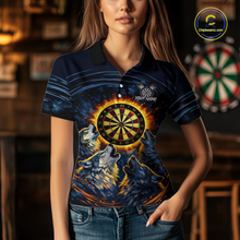 Load image into Gallery viewer, Custom Funny Flame Wolf Darts Board Dart Shirts For Women Darts Team Jerseys Dart Tournament NNT149