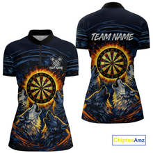 Load image into Gallery viewer, Custom Funny Flame Wolf Darts Board Dart Shirts For Women Darts Team Jerseys Dart Tournament NNT149