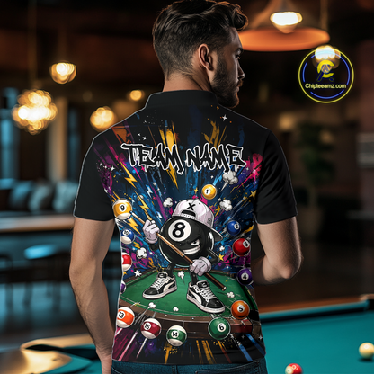 Custom Funny 8 Ball Pool Shirts Billiard Shirt for Men Billiard Team Jersey Billiard League NNT183