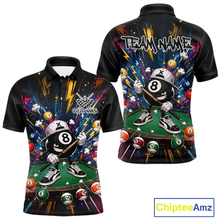 Load image into Gallery viewer, Custom Funny 8 Ball Pool Shirts Billiard Shirt for Men Billiard Team Jersey Billiard League NNT183