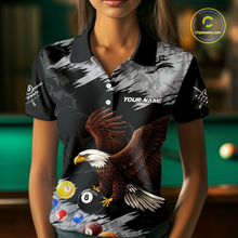 Load image into Gallery viewer, Custom Eagle 8 Ball Billiard Shirts for Women Billiard League Billiard Team Shirts Polo &amp; 1/4 Zip NNT108