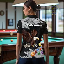 Load image into Gallery viewer, Custom Eagle 8 Ball Billiard Shirts for Women Billiard League Billiard Team Shirts Polo &amp; 1/4 Zip NNT108