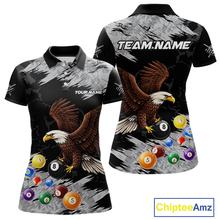 Load image into Gallery viewer, Custom Eagle 8 Ball Billiard Shirts for Women Billiard League Billiard Team Shirts Polo &amp; 1/4 Zip NNT108