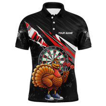 Load image into Gallery viewer, Red Funny Turkey Chicken Darts Shirt for Men Darts Team Jerseys Polo &amp; 1/4 Zip Dart League NNT130