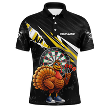 Load image into Gallery viewer, Yellow Funny Turkey Chicken Darts Shirt for Men Darts Team Jerseys Polo &amp; 1/4 Zip Dart League NNT130