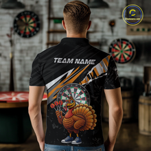 Load image into Gallery viewer, Orange Funny Turkey Chicken Darts Shirt for Men Darts Team Jerseys Polo &amp; 1/4 Zip Dart League NNT130