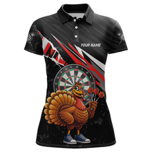 Load image into Gallery viewer, Red Funny Turkey Chicken Darts Shirt for Women Darts Team Jerseys Polo &amp; 1/4 Zip Dart League NNT130