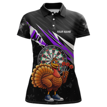 Load image into Gallery viewer, Purple Funny Turkey Chicken Darts Shirt for Women Darts Team Jerseys Polo &amp; 1/4 Zip Dart League NNT130