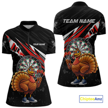 Load image into Gallery viewer, Red Funny Turkey Chicken Darts Shirt for Women Darts Team Jerseys Polo &amp; 1/4 Zip Dart League NNT130