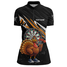 Load image into Gallery viewer, Orange Funny Turkey Chicken Darts Shirt for Women Darts Team Jerseys Polo &amp; 1/4 Zip Dart League NNT130