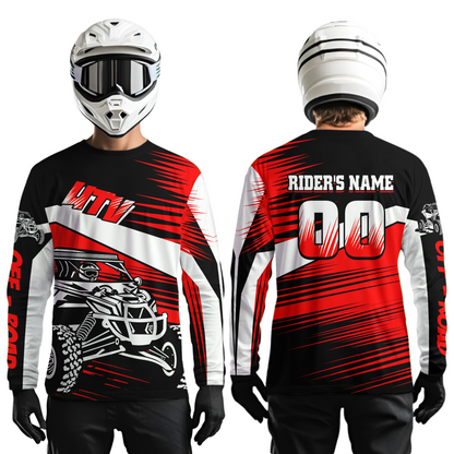Personalized Red UTV Off-Road Shirts UTV Motocross Racing Shirt Kid Men Women UPF30+ DNT90