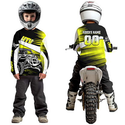 Personalized Yellow UTV Off-Road Shirts UTV Motocross Racing Shirt Kid Men Women UPF30+ DNT90