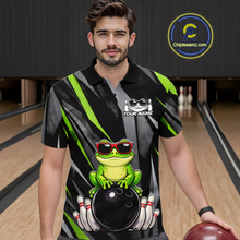 Load image into Gallery viewer, Custom Funny Frog Bowling Jersey for Men Bowling Team Shirts Bowling Polo &amp; 1/4 Zip HNT261