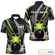 Load image into Gallery viewer, Custom Funny Frog Bowling Jersey for Men Bowling Team Shirts Bowling Polo &amp; 1/4 Zip HNT261