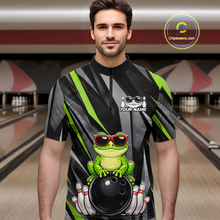 Load image into Gallery viewer, Custom Funny Frog Bowling Jersey for Men Bowling Team Shirts Bowling Polo &amp; 1/4 Zip HNT261