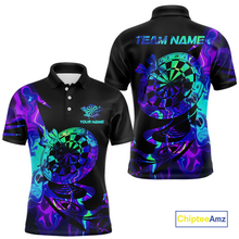 Load image into Gallery viewer, Custom Neon Pattern Dart Shirts For Men Dart Board Shirts Polo &amp; 1/4 Zip Dart Jersey Team NNT129