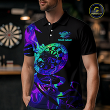 Load image into Gallery viewer, Custom Neon Pattern Dart Shirts For Men Dart Board Shirts Polo &amp; 1/4 Zip Dart Jersey Team NNT129