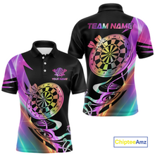 Load image into Gallery viewer, Custom Neon Pattern Dart Shirts For Men Dart Board Shirts Polo &amp; 1/4 Zip Dart Jersey Team NNT128