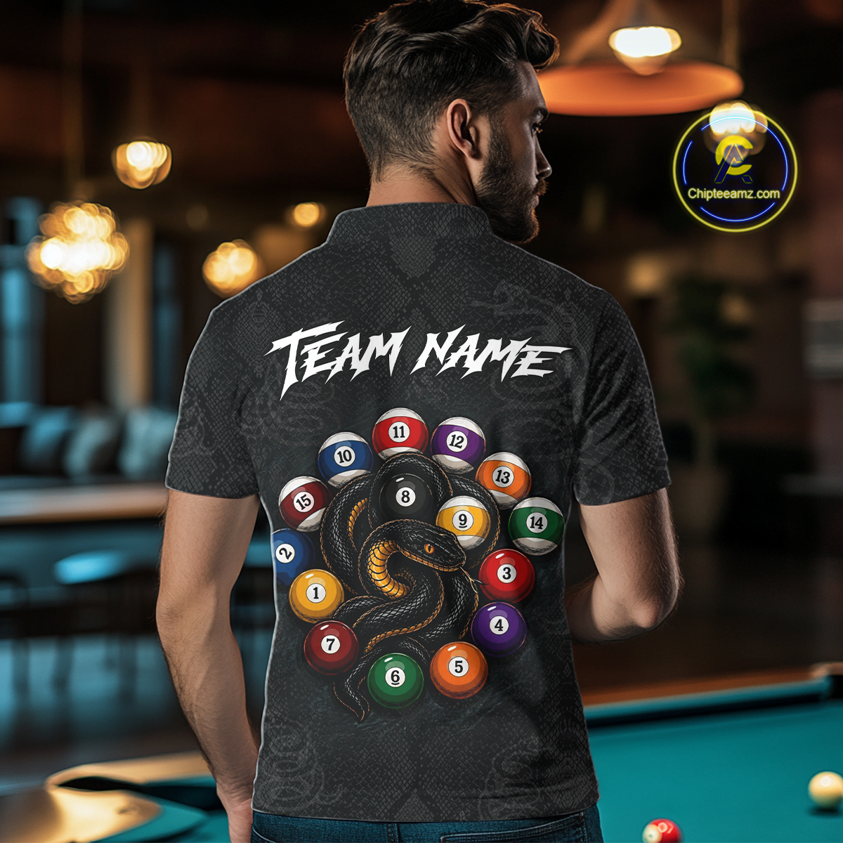 Custom Snake Yin Yang 8 Ball 9 Ball Billiard Shirt for Men Billiard Team Jersey Billiard League NNT185