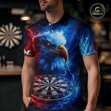 Load image into Gallery viewer, Custom Lightning Thunder Eagle Dart Shirts for Men Darts Team Jerseys Polo &amp; 1/4 Zip NNT137