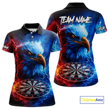 Load image into Gallery viewer, Custom Lightning Thunder Eagle Dart Shirts for Women Darts Team Jerseys Polo &amp; 1/4 Zip NNT137