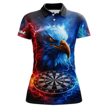 Load image into Gallery viewer, Custom Lightning Thunder Eagle Dart Shirts for Women Darts Team Jerseys Polo &amp; 1/4 Zip NNT137