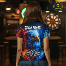 Load image into Gallery viewer, Custom Lightning Thunder Eagle Dart Shirts for Women Darts Team Jerseys Polo &amp; 1/4 Zip NNT137
