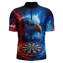 Load image into Gallery viewer, Custom Lightning Thunder Eagle Dart Shirts for Men Darts Team Jerseys Polo &amp; 1/4 Zip NNT137