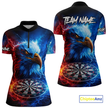 Load image into Gallery viewer, Custom Lightning Thunder Eagle Dart Shirts for Women Darts Team Jerseys Polo &amp; 1/4 Zip NNT137