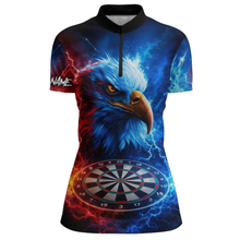 Load image into Gallery viewer, Custom Lightning Thunder Eagle Dart Shirts for Women Darts Team Jerseys Polo &amp; 1/4 Zip NNT137