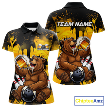 Load image into Gallery viewer, Custom Beer Bear Bowling Jersey for Women Bowling Team Shirts Bowling Polo &amp; 1/4 Zip HNT265