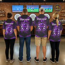 Load image into Gallery viewer, Custom Purple Lightning Thunder Skull Dart Shirts For Men Darts Team Jerseys Polo &amp; 1/4 Zip NNT135