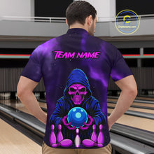 Load image into Gallery viewer, Custom Purple Grim Reaper Bowling Jersey for Men Bowling Team Shirts Polo &amp; 1/4 Zip HNT132