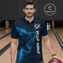 Load image into Gallery viewer, Custom Wolf Bowling Jersey for Men Polo &amp; 1/4 Zip Bowling Team Shirts Bowling League HNT149