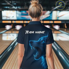 Load image into Gallery viewer, Custom Wolf Bowling Jersey for Women Polo &amp; 1/4 Zip Bowling Team Shirts Bowling League HNT149