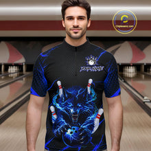 Load image into Gallery viewer, Custom Thunder Wolf Bowling Jersey for Men Bowling Uniform Polo &amp;1/4 Zip Bowling Team Shirts HNT250