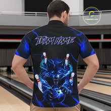 Load image into Gallery viewer, Custom Thunder Wolf Bowling Jersey for Men Bowling Uniform Polo &amp;1/4 Zip Bowling Team Shirts HNT250