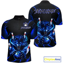Load image into Gallery viewer, Custom Thunder Wolf Bowling Jersey for Men Bowling Uniform Polo &amp;1/4 Zip Bowling Team Shirts HNT250