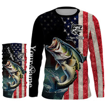 Load image into Gallery viewer, Bass Fishing USA Flag Long Sleeve Fishing Jersey Shirt, Fishing gifts Fisherman TTN15