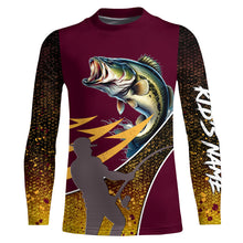 Load image into Gallery viewer, Bass Fishing Hook Jerseys Fisherman Performance Custom Name Fishing UV Shirts TTN04