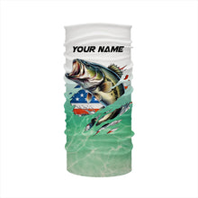 Load image into Gallery viewer, Bass Fishing American Flag Custom long sleeve performance Fishing Shirts, patriotic fishing gifts TTN65
