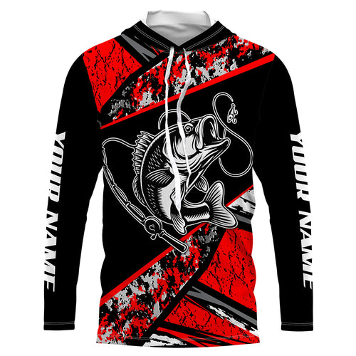 Personalized Bass Fishing Jerseys, Custom Long Sleeve Bass Fishing Tournament Fishing Shirts TTN95