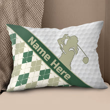 Load image into Gallery viewer, Customized Argyle Golf Pattern, Personalized Golf Decorative Pillows YYD0005