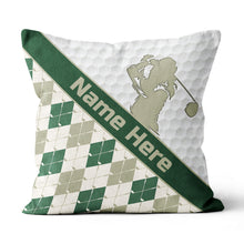 Load image into Gallery viewer, Customized Argyle Golf Pattern, Personalized Golf Decorative Pillows YYD0005